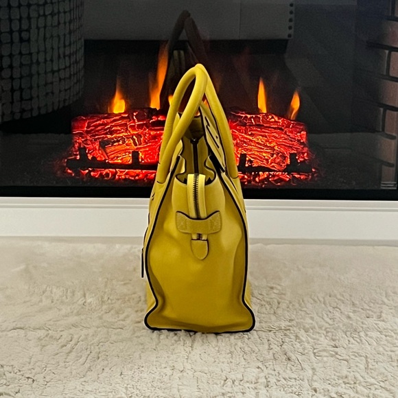 Celine Yellow Leather Mini Luggage Tote - Picture 4 of 12